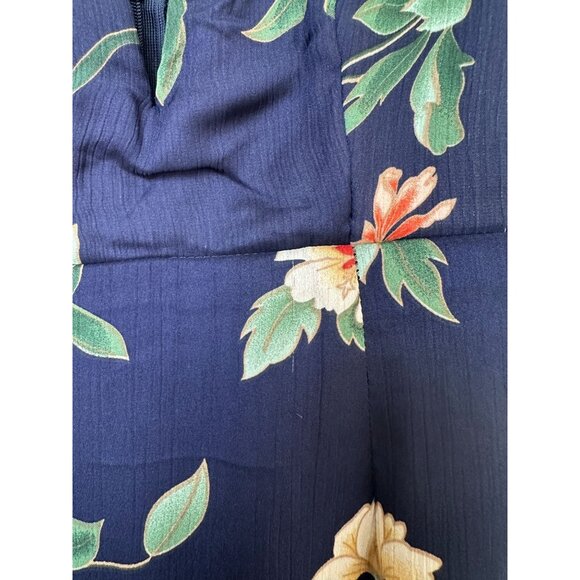 Selfie Leslie Imelda V neckline high low hem dress Floral print Navy blue SMALL - Picture 13 of 16